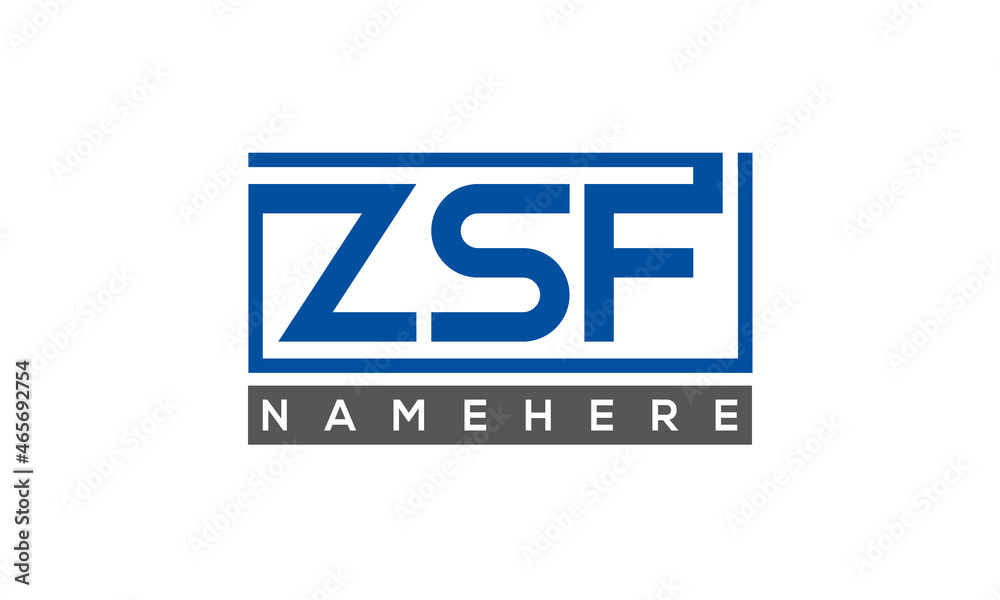 ZSF Letters Logo With Rectangle Logo Vector ZSF Letters Logo With Rectangle Logo Vector
