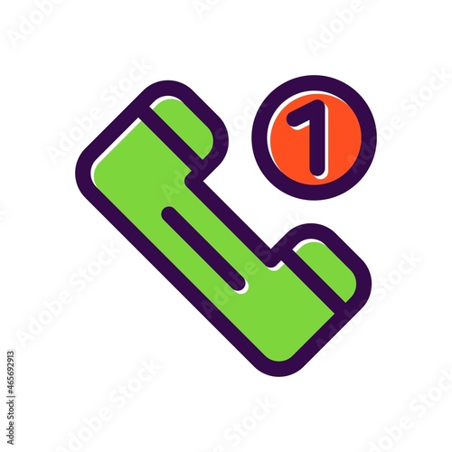 Missed Call Filled Vector Icon Design