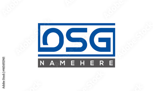 OSG Letters Logo With Rectangle Logo Vector