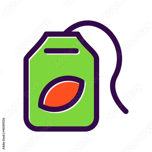 Green Tea Bag Filled Vector Icon Design