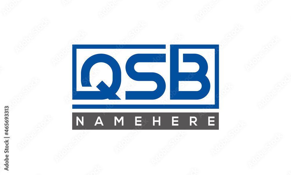 QSB Letters Logo With Rectangle Logo Vector QSB Letters Logo With Rectangle Logo Vector