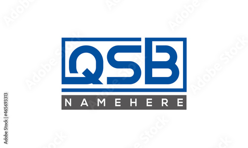 QSB Letters Logo With Rectangle Logo Vector photo