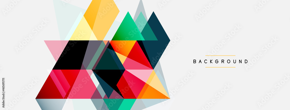Mosaic triangles geometric background. Techno or business concept, pattern for wallpaper, banner, background, landing page