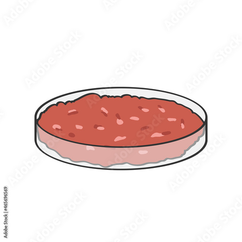 培養肉　シャーレ　ペトリ皿　ベクターイラスト
