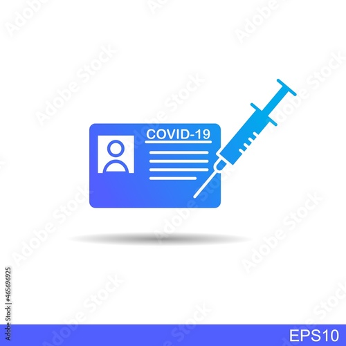 vaccination certificate against covid-19 ,vaccine passport icon, medical card or passport for travel in time pandemic, thin line symbol on white background - vector