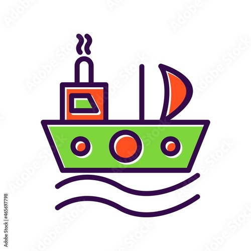 Ship Filled Vector Icon Design