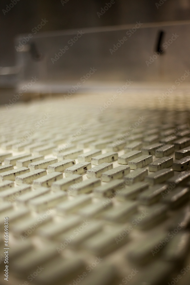 Chocolate production factory - production line. High quality photo. White Chocolate