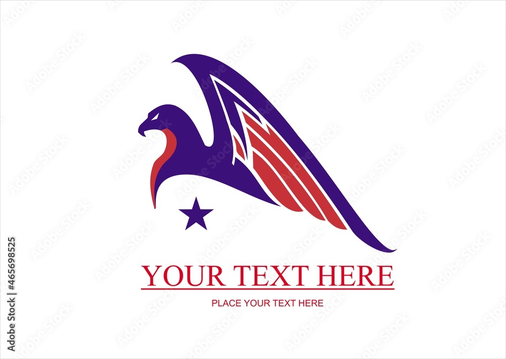 eagle and star in blue and red eagle and star in blue and red