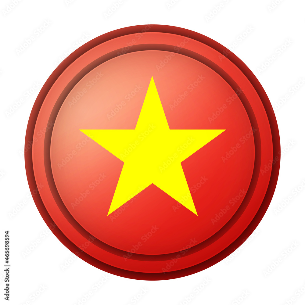 Glass light ball with flag of Vietnam. Round sphere, template icon. Vietnamese national symbol. Glossy realistic ball, 3D abstract vector illustration highlighted on a white background. Big bubble Glass light ball with flag of Vietnam. Round sphere, template icon. Vietnamese national symbol. Glossy realistic ball, 3D abstract vector illustration highlighted on a white background. Big bubble