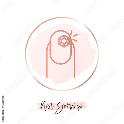 Nail design icon editable stroke for social media highlight cover