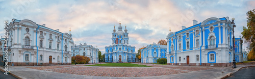 Smolny Convent or Smolny Convent of the Resurrection. Architectural masterpieces. Panorama