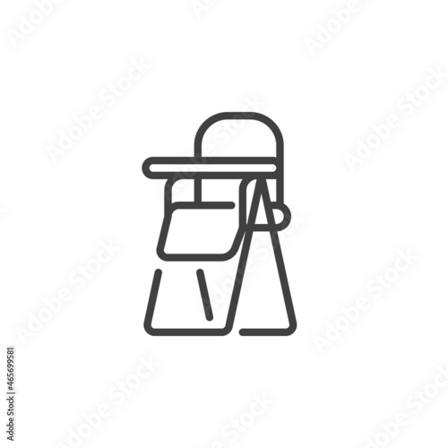 Baby feeding chair line icon