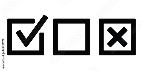 Black check and cancel buttons png icon collection
