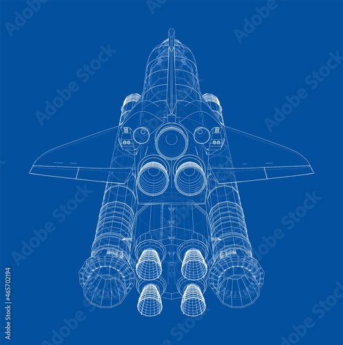 Rocket carrying space shuttle