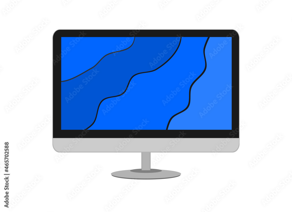 Monitor with blue screen background Monitor with blue screen background