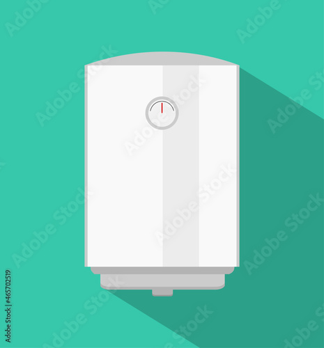 Electric water heater on green background with shadow effect