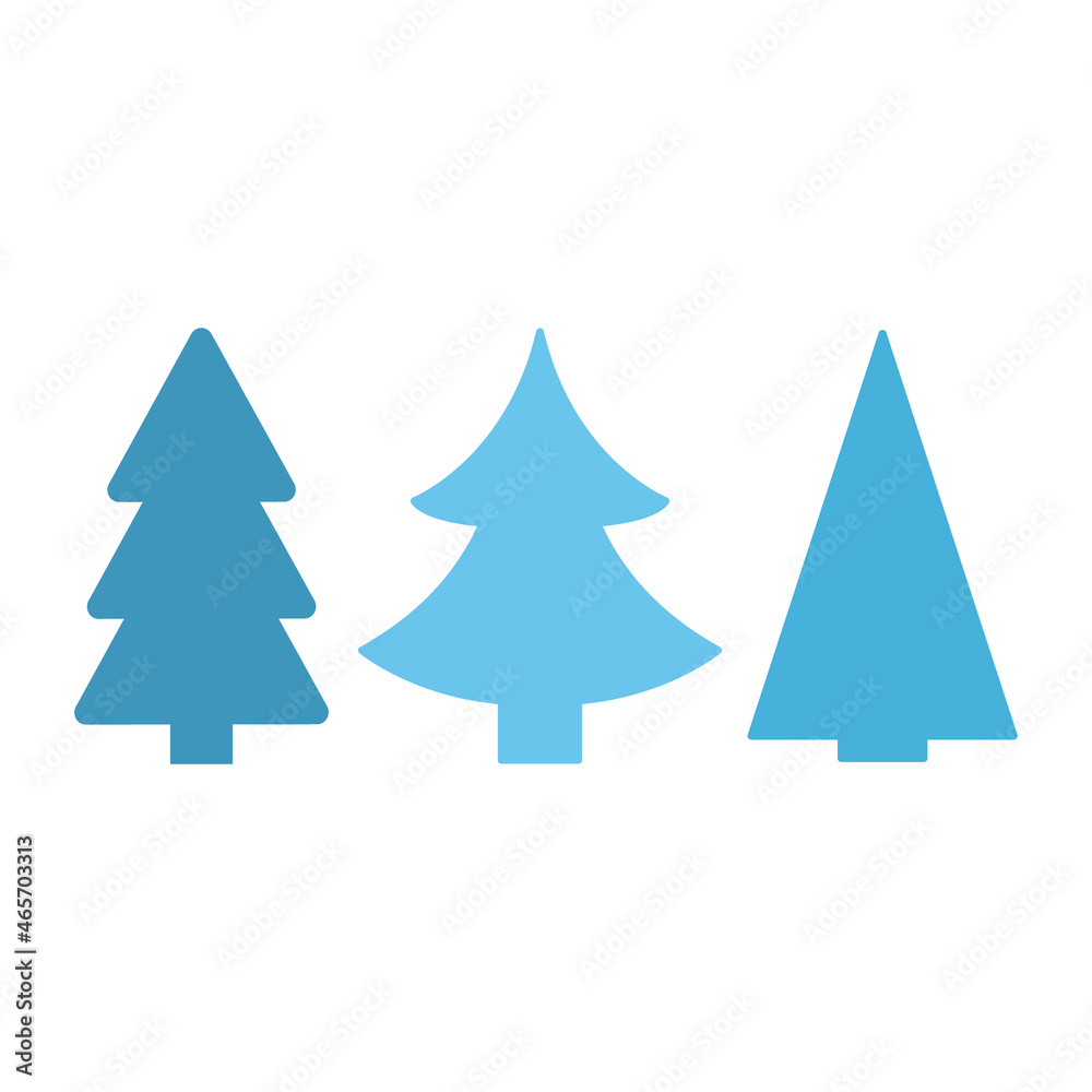 Obraz premium vector flat christmas trees