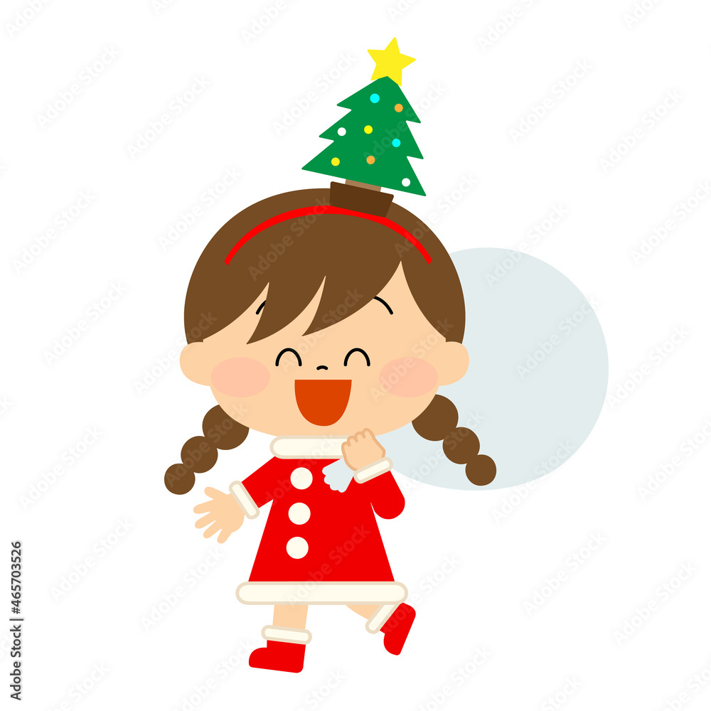 サンタクロースの仮装をしている子供 サンタクロースの仮装をしている子供