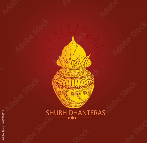 innovative abstract, banner or poster for Dhanteras with Goddess Maa Lakshmi  Laxmi Charan for Indian dhanteras and diwali festival celebration photo