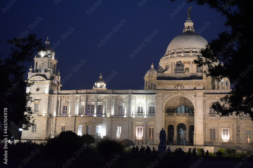 A night view of Victoria memorial, Kolkata.