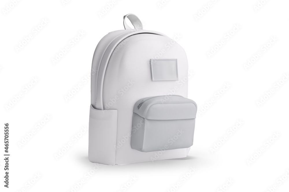 School backpack Mock up isolated on a white background.3d rendering. School backpack Mock up isolated on a white background.3d rendering.