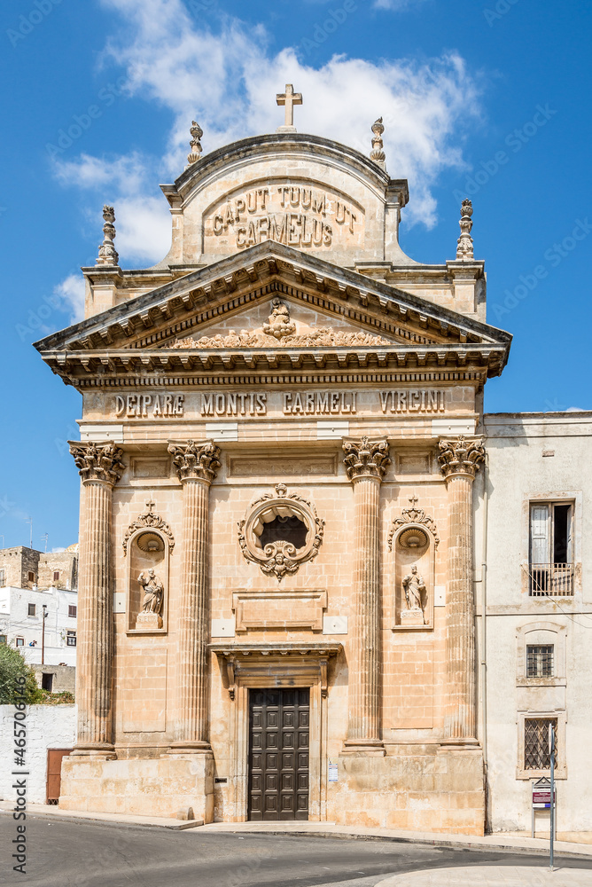 View at the Church of Carmelitas in the streets of Ostuni - Italy