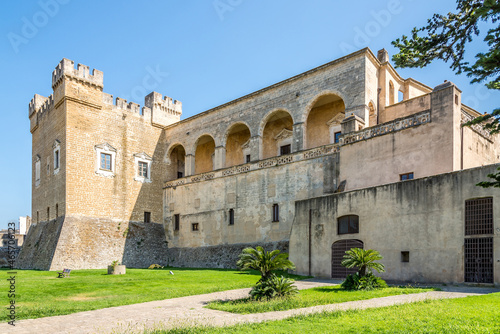 Fototapeta Naklejka Na Ścianę i Meble -  View at the Castle from 11th century in the streets of Mesagne - Italy