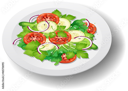 Healthy meal with fresh vegetable salad bowl