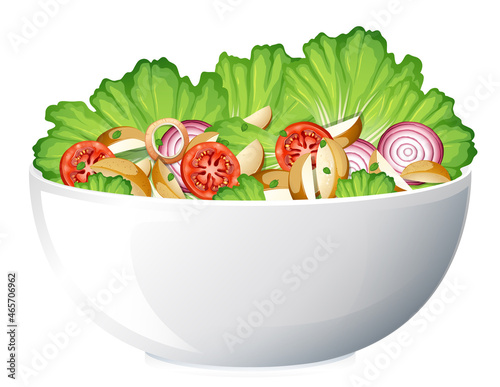 Healthy meal with fresh vegetable salad bowl