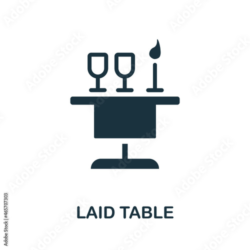 Laid Table icon. Monochrome sign from restaurant collection. Creative Laid Table icon illustration for web design, infographics and more