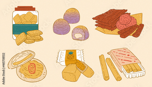 Taiwanese famous pastries doodles