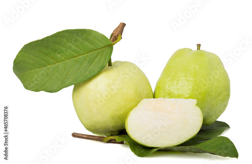 Fresh guavas Kimju seedless isolated on white background