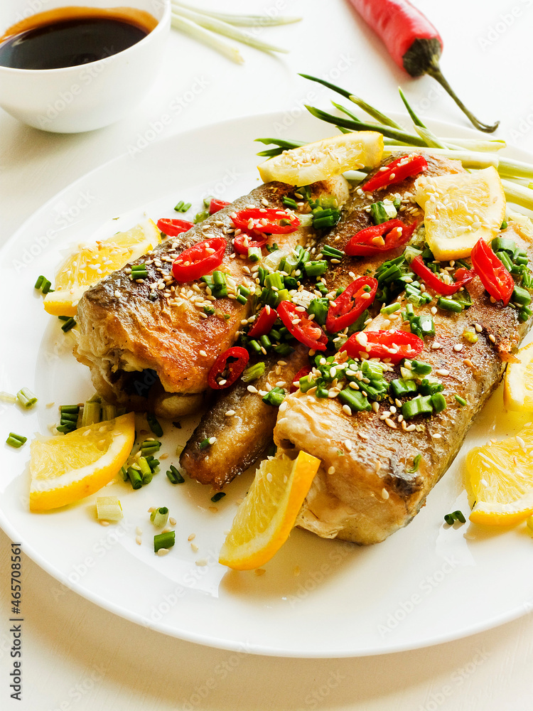 Baked hake fish Baked hake fish
