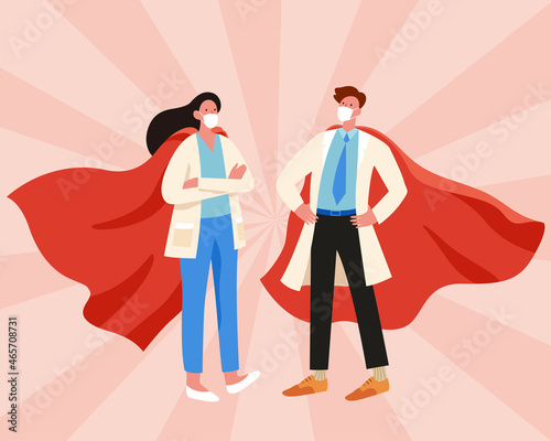 Superhero doctor and nurse