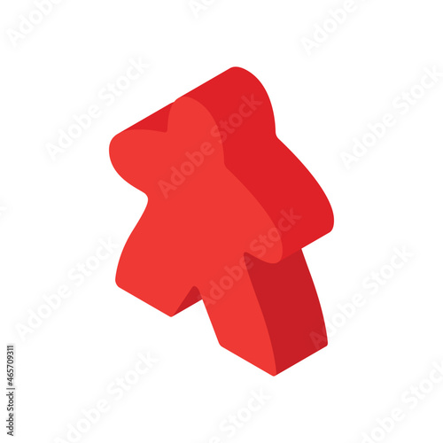 Isometric red meeple vector illustration