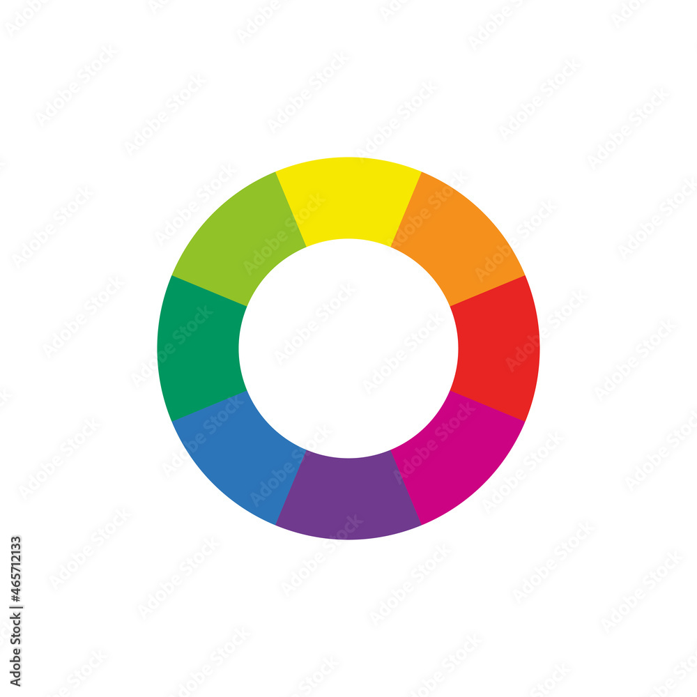 Color wheel icon design on white background Color wheel icon design on white background