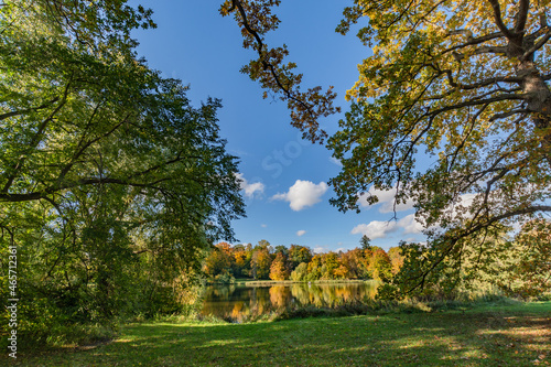Schlosspark Putbus mit Schwanenteich, Insel Rügen