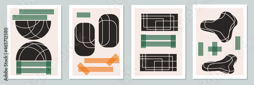 Collection of contemporary minimalist art for posters, wall hangings, postcards, business cards, covers