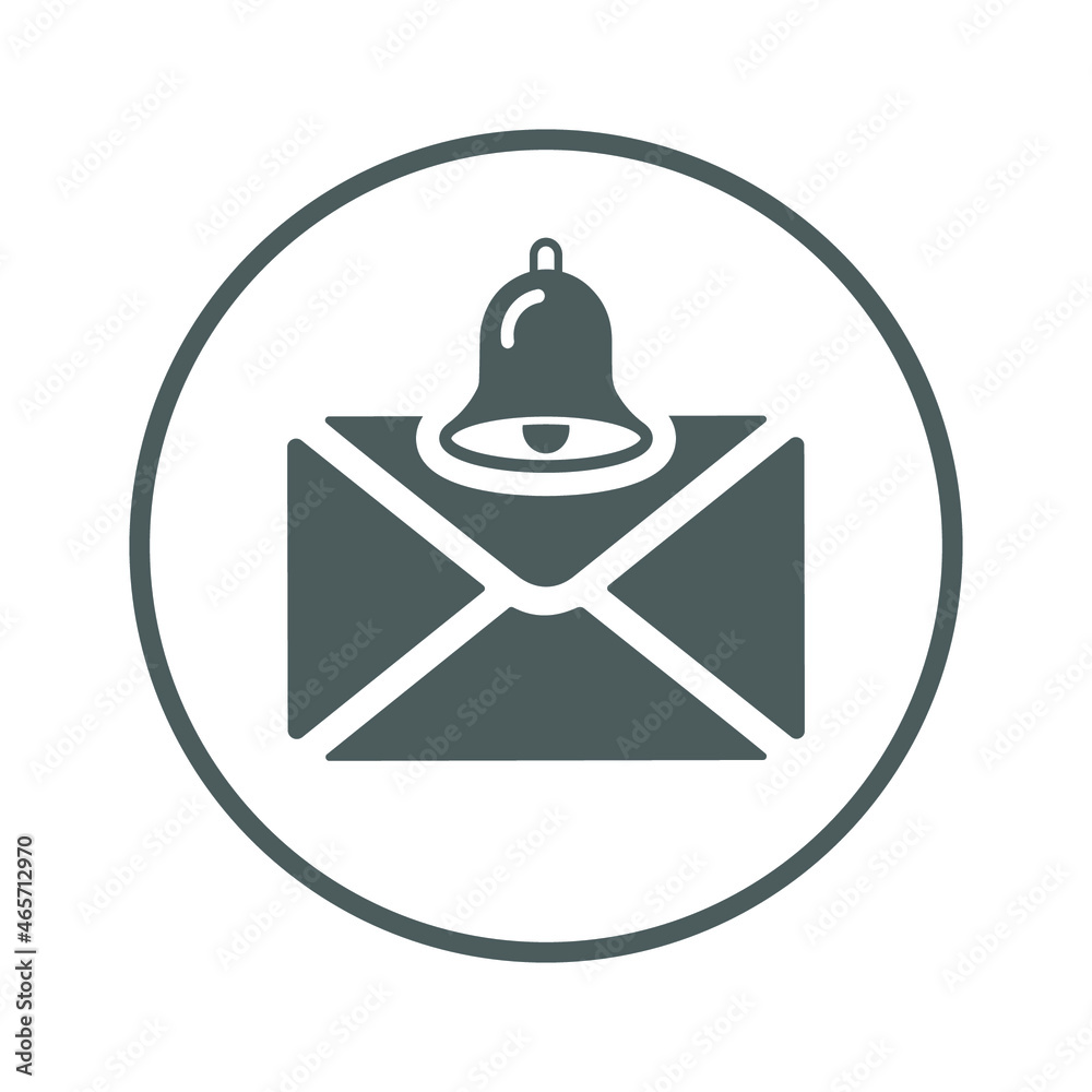 Alert, email, bell, mail, notification, notify, ring icon. Gray vector design. Alert, email, bell, mail, notification, notify, ring icon. Gray vector design.