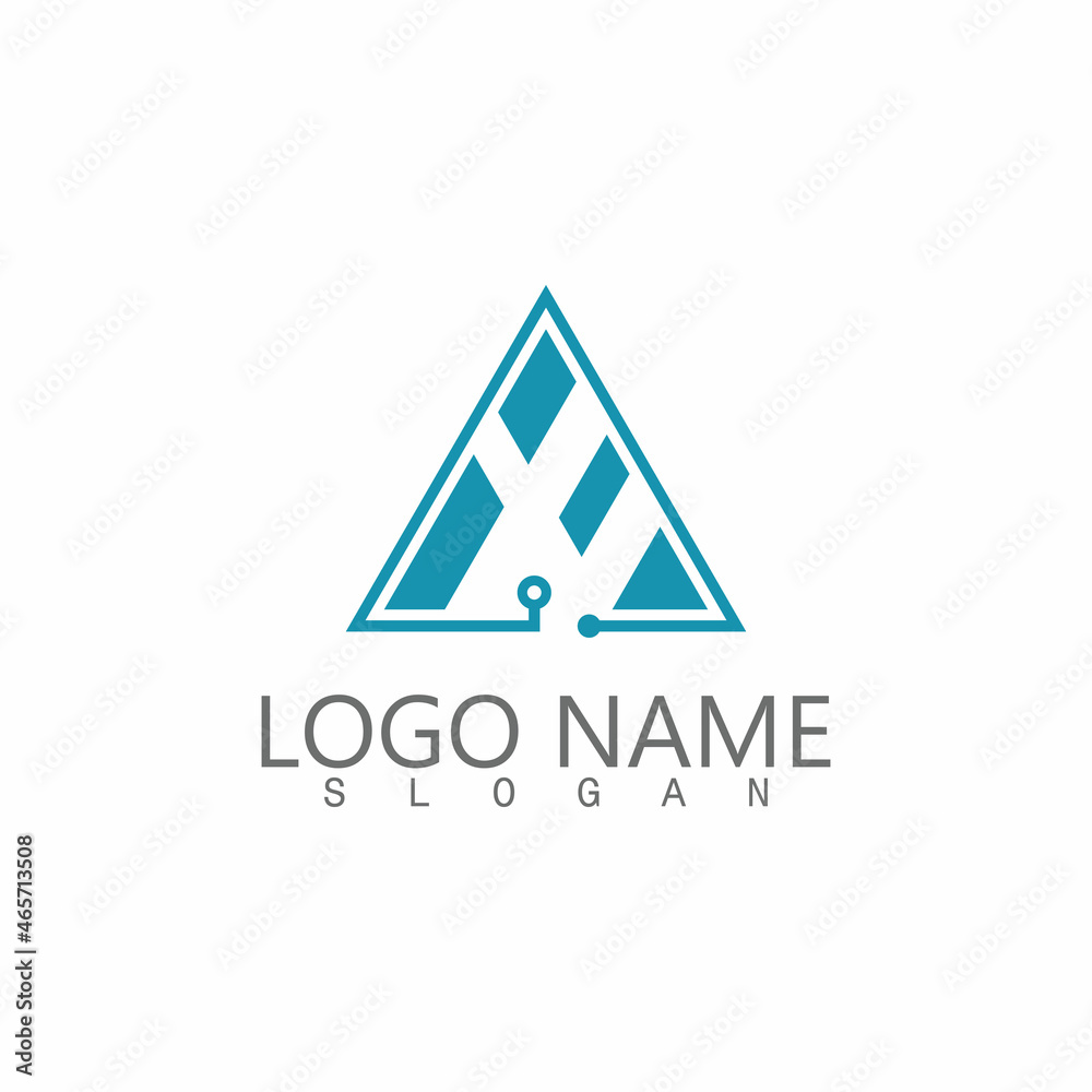 Fototapeta premium Futuristic Triangle Chain logo design inspiration