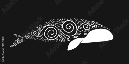 Wild Whale with Ethnic Ornaments
