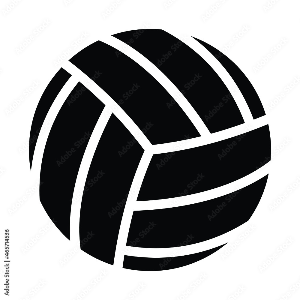 Naklejka premium volleyball ball icon, black and white, vector illustration 