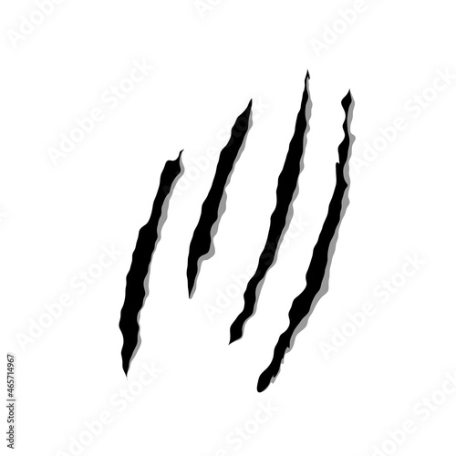 Claws scratches icon isolated on white background, Claw sign vector Illustration. Traces of claw scratches.
