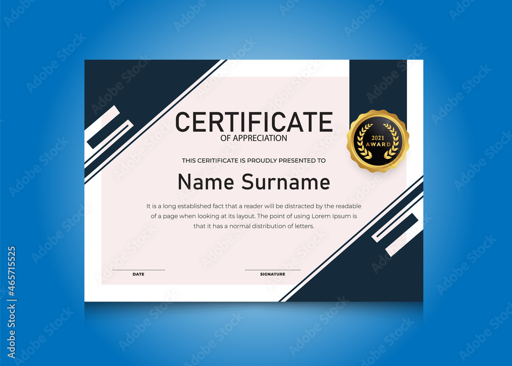 Award certificate| appreciation certificate | achievement certificate ...