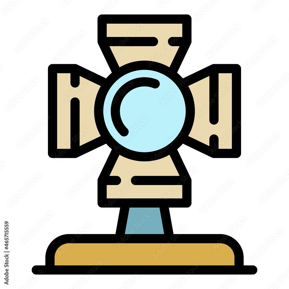 Movie spotlight icon. Outline movie spotlight vector icon color flat isolated Movie spotlight icon. Outline movie spotlight vector icon color flat isolated