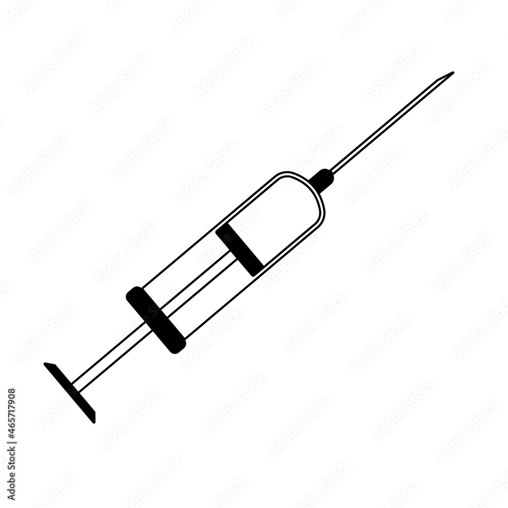 Black syringe Icon. Isolated on white background. Black syringe Icon. Isolated on white background.