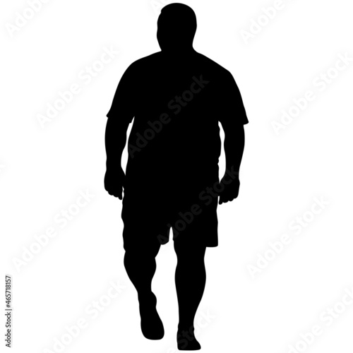 Black Silhouettes Large Man on white background