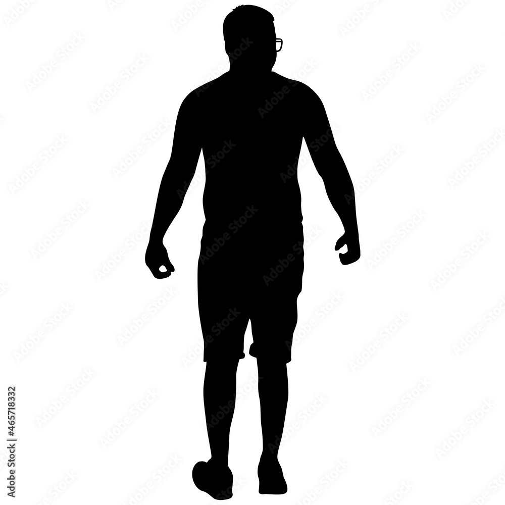 Silhouette Group of People Standing on White Background Silhouette Group of People Standing on White Background