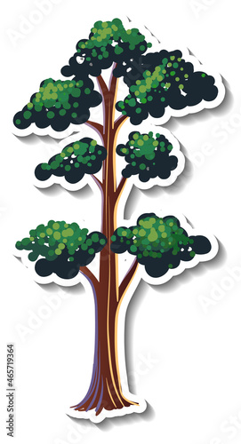 Tree sticker isolated on white background