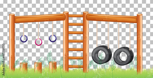 Hanging swing on transparent background